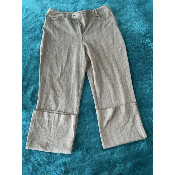 Rafaella Women's Size 10 Brown Striped Pants Work Trousers - Picture 5 of 11